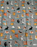 COTONE ARREDAMENTO - 683 CANE YOGA FONDO GRIGIO