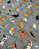 COTONE ARREDAMENTO - 683 CANE YOGA FONDO GRIGIO