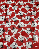 COTONE ARREDAMENTO - 685 CANE FONDO ROSSO POIS