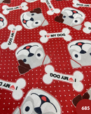 COTONE ARREDAMENTO - 685 CANE FONDO ROSSO POIS