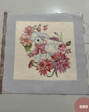 PANNELLO GOBELIN - 689 PECORELLA FIOCCO E FIORI ROSA