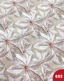 COTONE ARREDAMENTO - 693 FOGLIA BEIGE E ROSSA