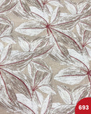 COTONE ARREDAMENTO - 693 FOGLIA BEIGE E ROSSA