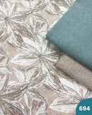 COTONE ARREDAMENTO - 694 FOGLIA BEIGE E VERDE ACQUA