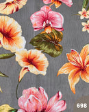COTONE ARREDAMENTO - 698 FIORI FONDO GRIGIO