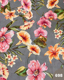COTONE ARREDAMENTO - 698 FIORI FONDO GRIGIO