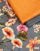 COTONE ARREDAMENTO - 698 FIORI FONDO GRIGIO