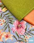 COTONE ARREDAMENTO - 699 FIORI FONDO CELESTE