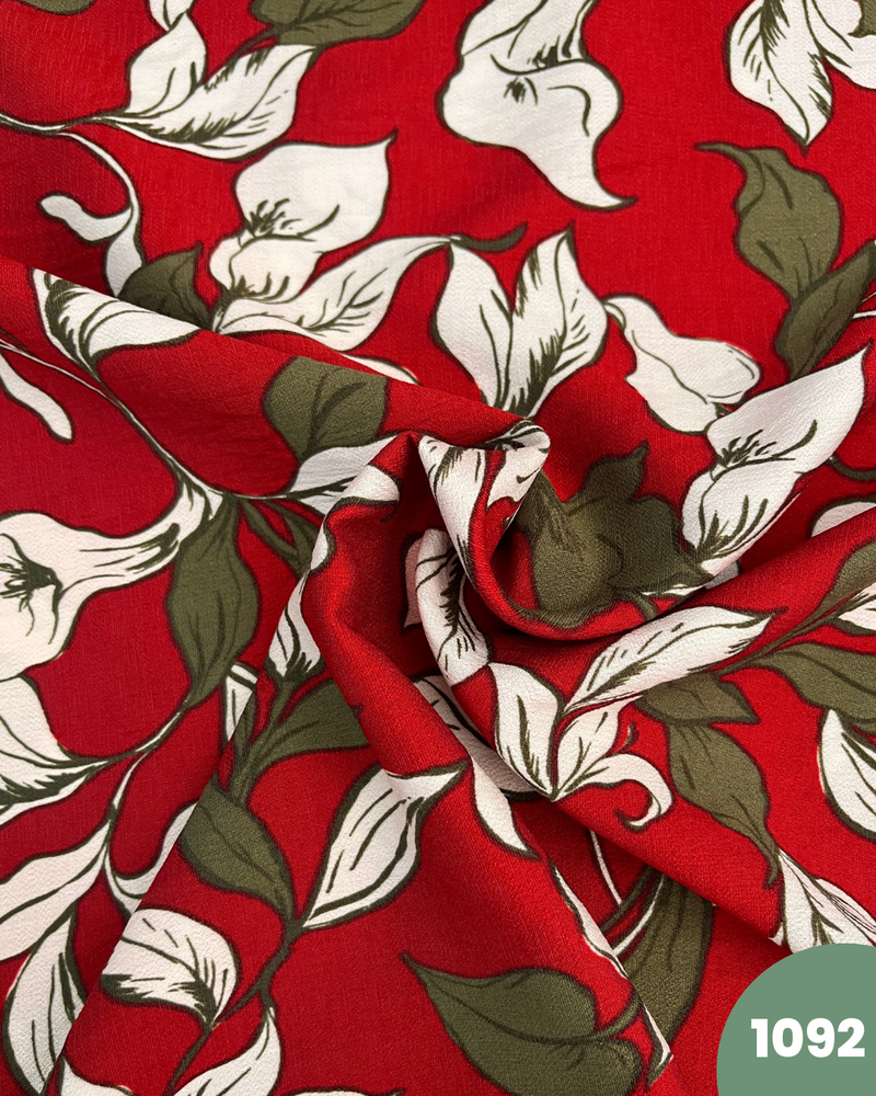 VISCOSA DI COTONE - 1092 FONDO ROSSO