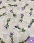 COTONE ARREDAMENTO -700 MAZZOLINO DI LAVANDA FONDO BEIGE