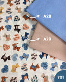 COTONE ARREDAMENTO -701 CAGNOLINI E CUORI FONDO BEIGE MELANGE