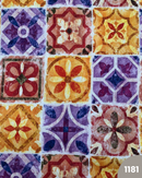 COTONE ARREDAMENTO - MATTONELLE VIOLA E ARANCIO 1181