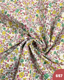 COTONE 100% - 657 FIORI PICCOLI GIALLI E ROSA