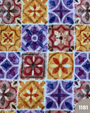 COTONE ARREDAMENTO - MATTONELLE VIOLA E ARANCIO 1181