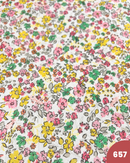 COTONE 100% - 657 FIORI PICCOLI GIALLI E ROSA