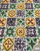 COTONE ARREDAMENTO - MATTONELLE VERDE E GRIGIO 1185