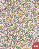 COTONE 100% - 657 FIORI PICCOLI GIALLI E ROSA