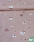 PUL IMPERMEABILE - 2585 ARCOBALENO FONDO ROSA