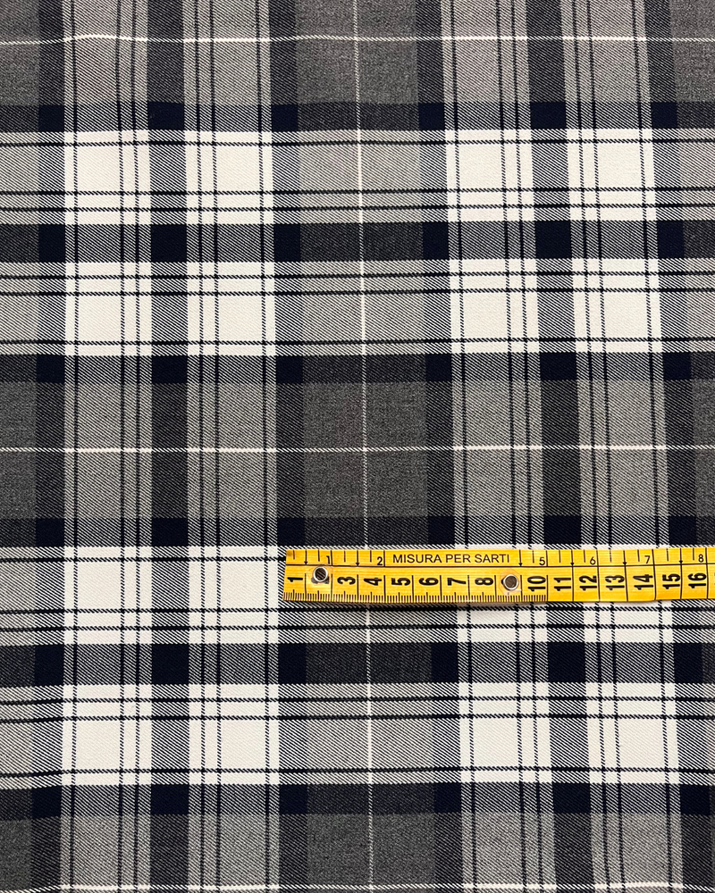 LANETTA SCOZZESE - 32 TARTAN GRIGIO/NERO