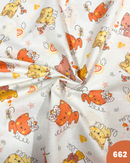 COTONE 100% - 662 GATTI GIALLI E ARANCIONI