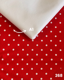 COTONE ARREDAMENTO - 268 POIS FONDO ROSSO