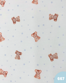 PIQUET DI COTONE - 667 ORSETTO POIS CELESTI