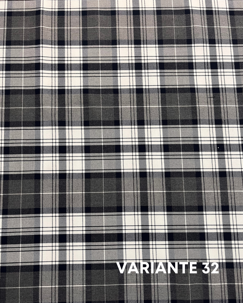 LANETTA SCOZZESE - 32 TARTAN GRIGIO/NERO