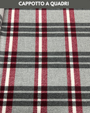 CAPPOTTO A QUADRI GRIGIO E BORDEAUX