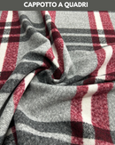 CAPPOTTO A QUADRI GRIGIO E BORDEAUX