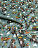 PILE DOUDOU DOUBLE-FACE - ORSO INDIAN FONDO VERDE SALVIA