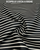 ECOPELLE LISCIA FONDO NERO RIGA BIANCA 4MM