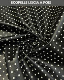 ECOPELLE LISCIA FONDO NERO POIS BIANCO 4MM