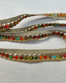 PAS-145 TRECCIA MULTICOLOR CON FILO LUREX BEIGE H 1,50CM