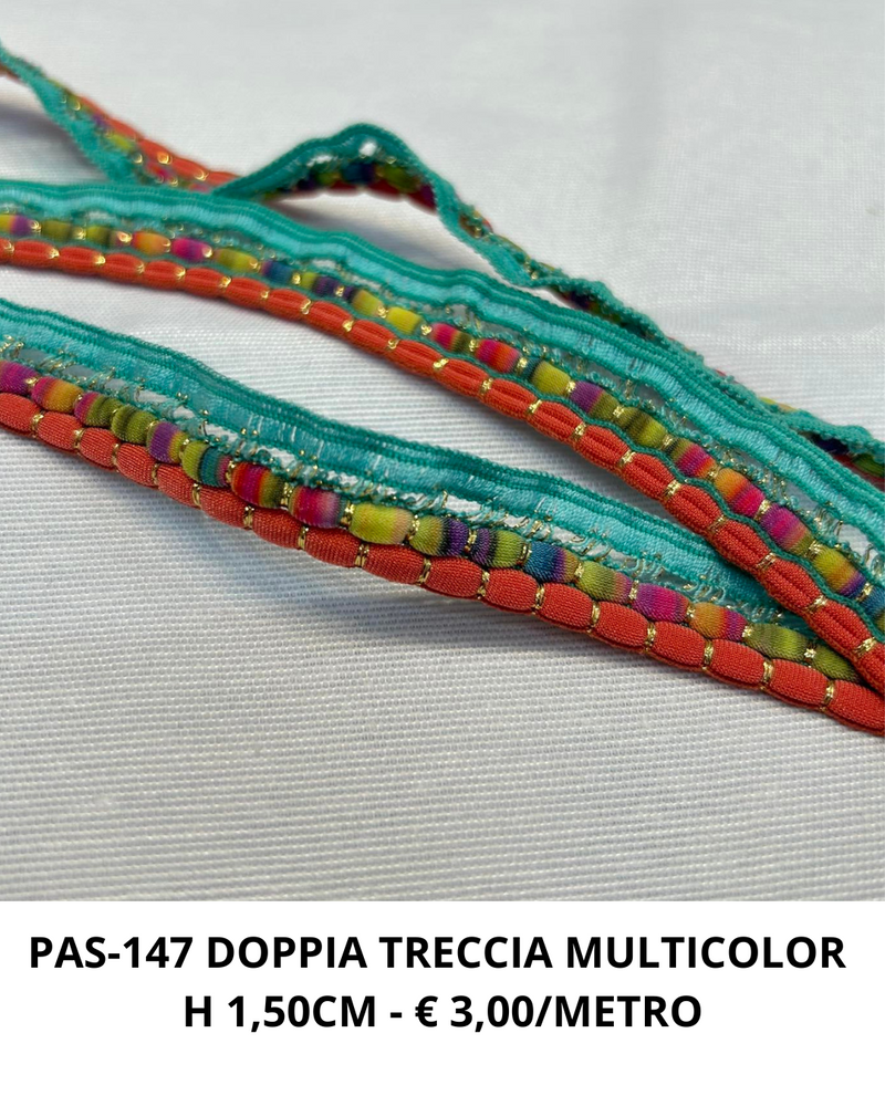 PAS-147 DOPPIA TRECCIA MULTICOLOR H 1,50CM