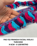 PAS-152 FRANGIA FUCSIA, VIOLA E TURCHESE H 6CM
