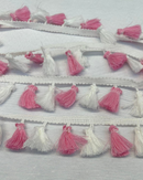 PAS-154 FRANGIA NAPPINE BIANCO E ROSA H 4CM