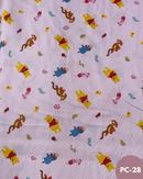 PIQUET DI COTONE - PC-28 WINNIE THE POOH PERSONAGGI FONDO ROSA
