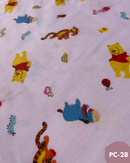 PIQUET DI COTONE - PC-28 WINNIE THE POOH PERSONAGGI FONDO ROSA