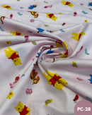 PIQUET DI COTONE - PC-28 WINNIE THE POOH PERSONAGGI FONDO ROSA