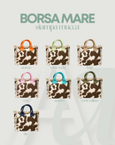 BORSA MARE STAMPA MUCCA - VARI COLORI