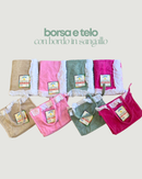 TELO MARE + BORSA CON BORDO SANGALLO