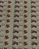 TELA EFFETTO JUTA DISEGNO AUTO E BABBO NATALE