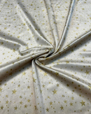 VELLUTO STAMPATO - FONDO PANNA STELLE ORO