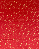 VELLUTO STAMPATO - FONDO ROSSO STELLE ORO