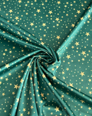 VELLUTO STAMPATO - FONDO VERDE STELLE ORO