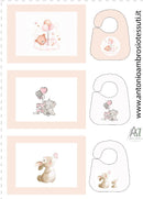 PANNELLO SET COLAZIONE - FANTASIA ANIMALETTI BIMBA