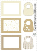 PANNELLO SET COLAZIONE - FANTASIA STELLE/RIGHE BEIGE