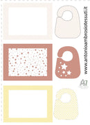 PANNELLO SET COLAZIONE - FANTASIA RIGHE/STELLE ROSA