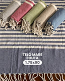 TELO MARE FOUTA RIGHE GRANDI - 6 COLORI