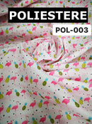 POL-003 FENICOTTERI/ANANAS FONDO ROSA